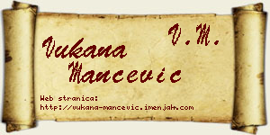 Vukana Mančević vizit kartica
